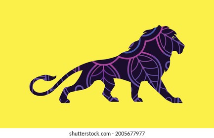 Hand drawn of Lion zentangle arts . vector illustration
