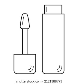 Hand drawn lip gloss. A tool for applying cosmetics.