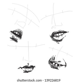 Hand drawn lips