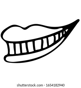 Los labios dibujados a mano en forma de doodle aislados sobre fondo blanco. Se utiliza para imprimir en ropa y accesorios. Ilustración vectorial de existencias