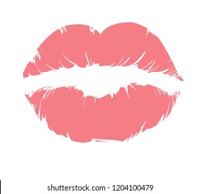Hand Drawn Lips Vector Illustration,  Valentine`s day element design