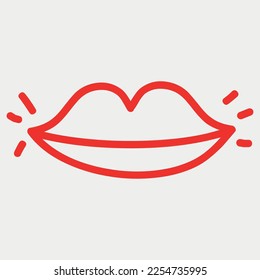 Handgezeichnete Lippen, Vektorgrafik