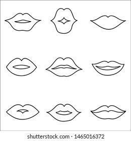 Hand drawn lips. vector illustrations.