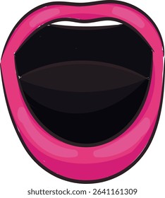 Hand drawn lips wondering or shouting