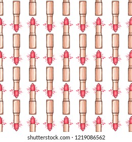 Hand drawn lipstick and lop gloss