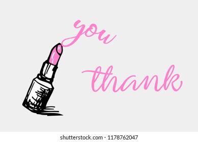 hand drawn lipstick vector