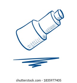 Ilustración vectorial de lápiz labial dibujada a mano