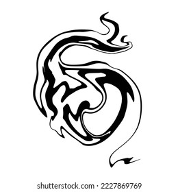 Hand drawn liquid marble stain made with ink. Isolated vector illustration
