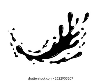 Hand drawn liquid splash silhouette illustration