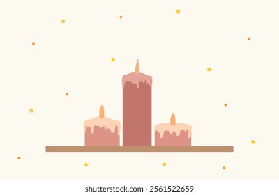 Hand drawn lit candles background