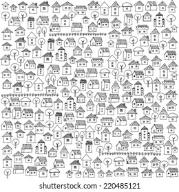 hand drawn little houses