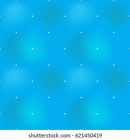 Hand drawn little stars in arabic seamless pattern background. Traditional white oriental signs and symbols on soft blue backdrop. Greeting card background for muslim cards, banners.