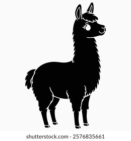 Hand drawn Llama animal silhouette