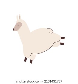 Hand drawn llama element for your design