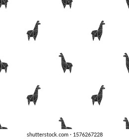 hand drawn llama seamless pattern