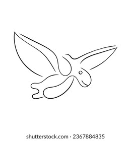 Hand drawn lline art vector of dinosaur. Picasso style line art . Jurrassic art.