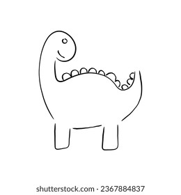 Handgezeichnete Kunstvektor von Dinosauriern. Picasso Stil Linie Art . Jurassische Kunst.