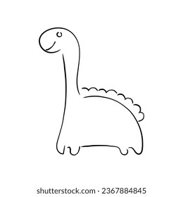 Hand drawn lline art vector of dinosaur. Picasso style line art . Jurrassic art.