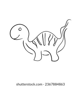 Hand drawn lline art vector of dinosaur. Picasso style line art . Jurrassic art.