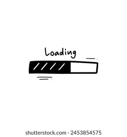 Hand Drawn Loading Bar. Doodle Vector. Isolated on White Background - EPS 10 Vector