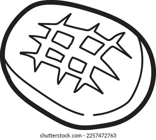 Hand Drawn loaf of bread illustration in doodle style isolated on background