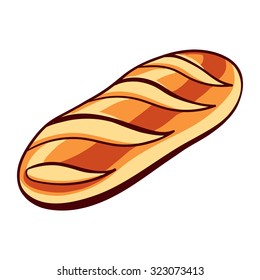 Hand drawn loaf on the white background. Vector illustration.
