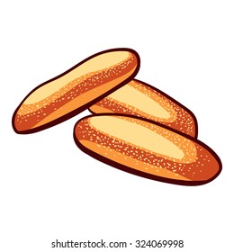 Hand drawn loaf on the white background. Vector illustration.