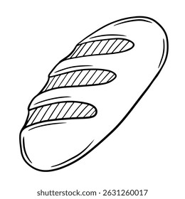 Esboço de vetor de pão desenhado à mão