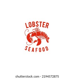 Hand drawn lobster. Hand-drawn retro logo with sea animal in the style of stamp effect. For menu restaurants, fish markets and in stores. Vector vintage illustration.
