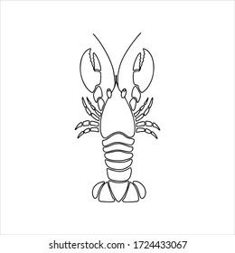 Hand drawn lobster logo. Vector doodle style illustration lobster isolated on white background. Healthy seafood. Design for restaurant menu, banner, print, card, invitation, coloring book