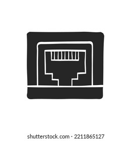 Hand drawn Local area connector vector illustration