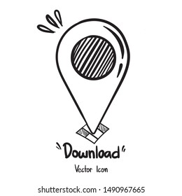 hand drawn Location pin icon