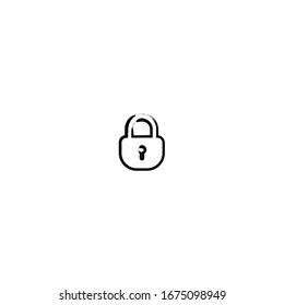 hand drawn of lock unlock cartoon sticker design