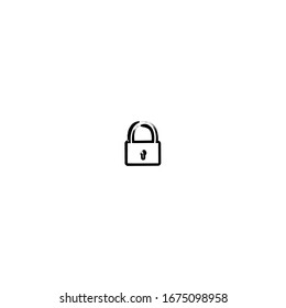 hand drawn of lock unlock cartoon sticker design