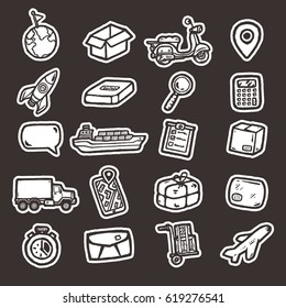 Hand drawn logistic icons.