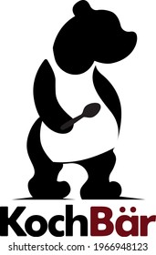 Hand drawn logo with a bear silhouette