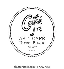 Hand drawn logo for cafe, coffee outlet or coffee company. Vector Illustration