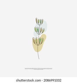 Hand drawn logo collection. Logo design with doodle flowers. Hand drawn flower and branches doodle