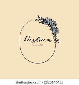 Hand drawn logo design, Floral logo design, Feminine branding, Botanical logotype, Twigs emblem, Collectin, Premade logo, Flower clipart