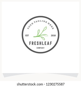 Hand drawn Logo Design TemplateFresh Leaf Hand drawn Logo Design Template