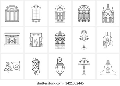 Hand drawn logo elements and icons. Hand drawn decorative vector elements with flower design.This collection can be used for creating logos, business cards, postcards, wedding invitations