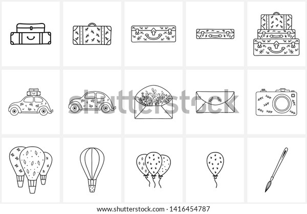 Hand drawn logo elements and icons. Hand\
drawn decorative vector elements with flower design .   This\
collection can be used for creating logos, business cards,\
postcards, wedding\
invitations