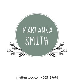 Hand Drawn Logo Templates. Photography Logo. Floral Logotype. Rustic Logo. Wedding Logotype. Premade Logo. Vector Illustration. Logo Elements. Brand Identity. Simple Logo.