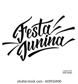 Hand drawn logotype for Festa Junina festival of Brasil