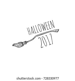 Hand drawn  logotype Symbol. Vector illustration wizardry, witchcraft symbols Isolated icons collection Cartoon sorcery Happy Halloween concept 