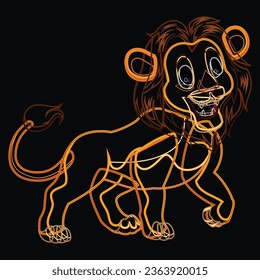 hand drawn loin vector outlines