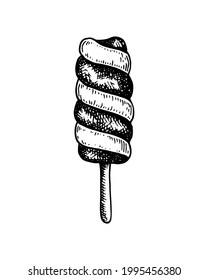 Hand drawn lollipop isolated on white. Vector illustration in sketch style