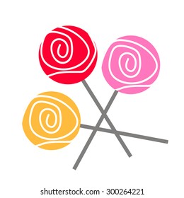 Hand drawn lollipop on stick 