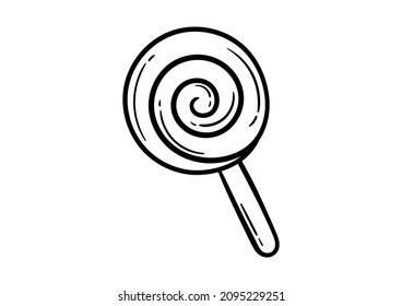 hand drawn lollipop on white background