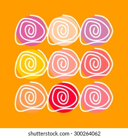 Hand drawn lollipop pattern
